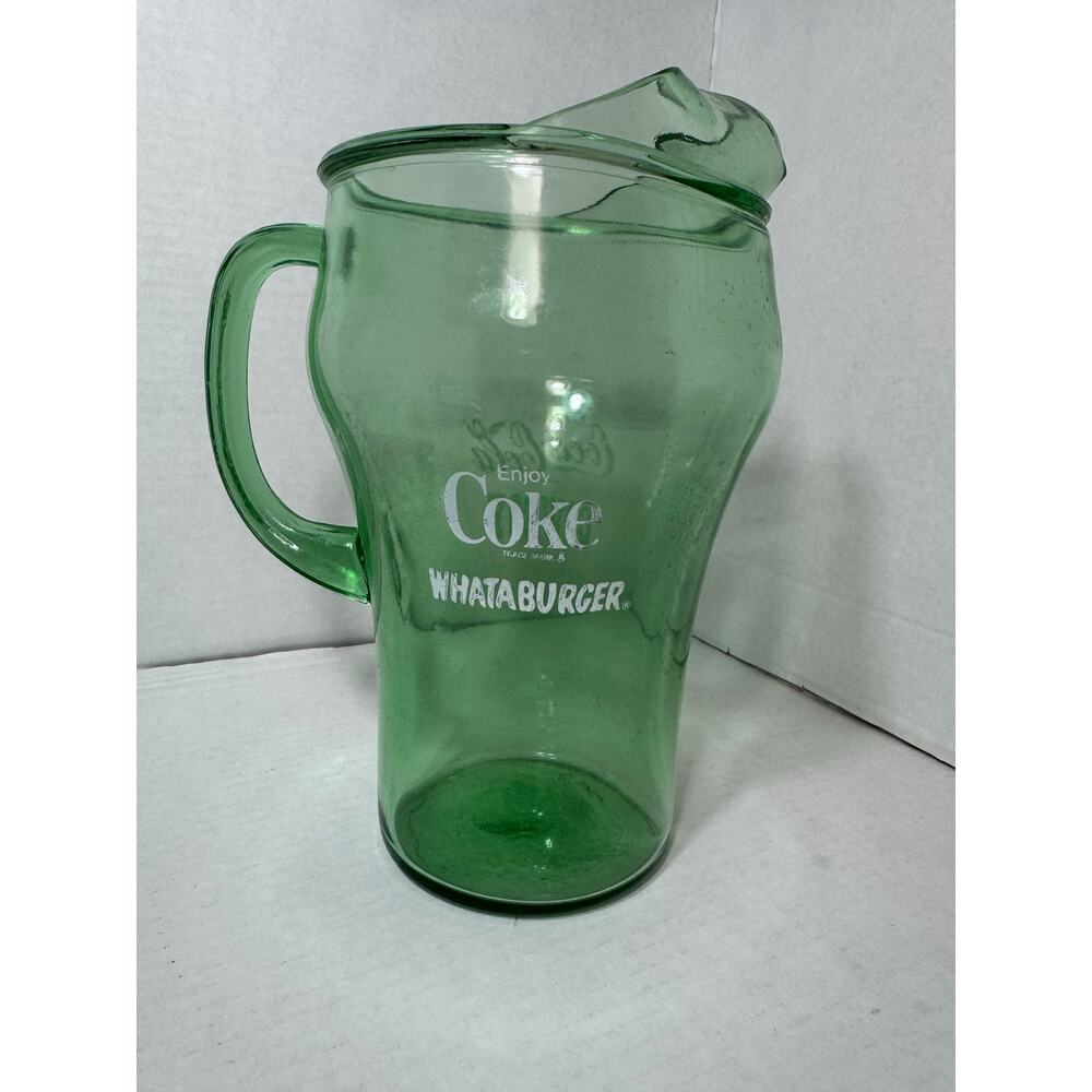 Coca-Cola Green glass pitcher Wahataburger